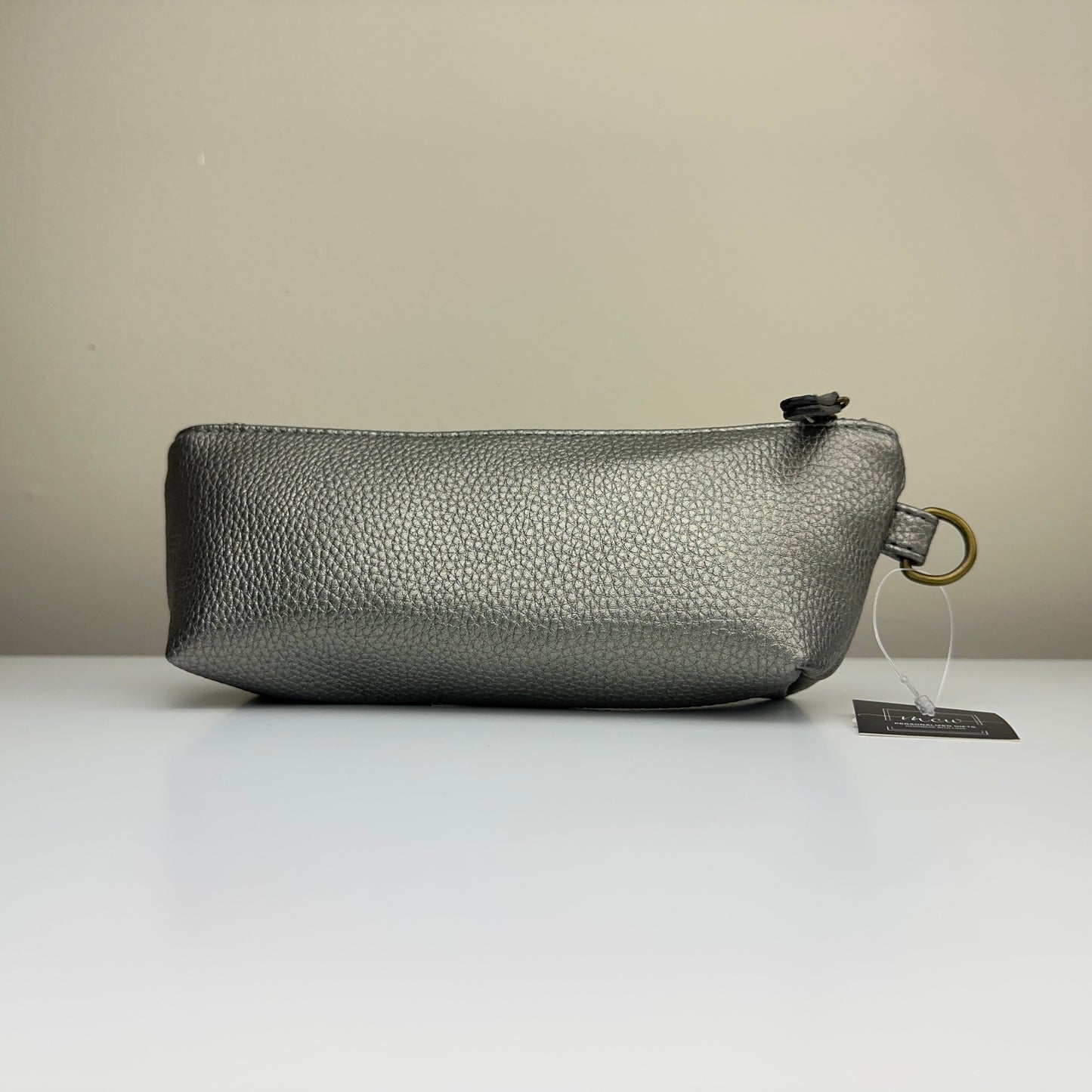 Customized Leather Handmade Makeup Pouch - Gold, Silver, Black, Grey, Pink, Sand