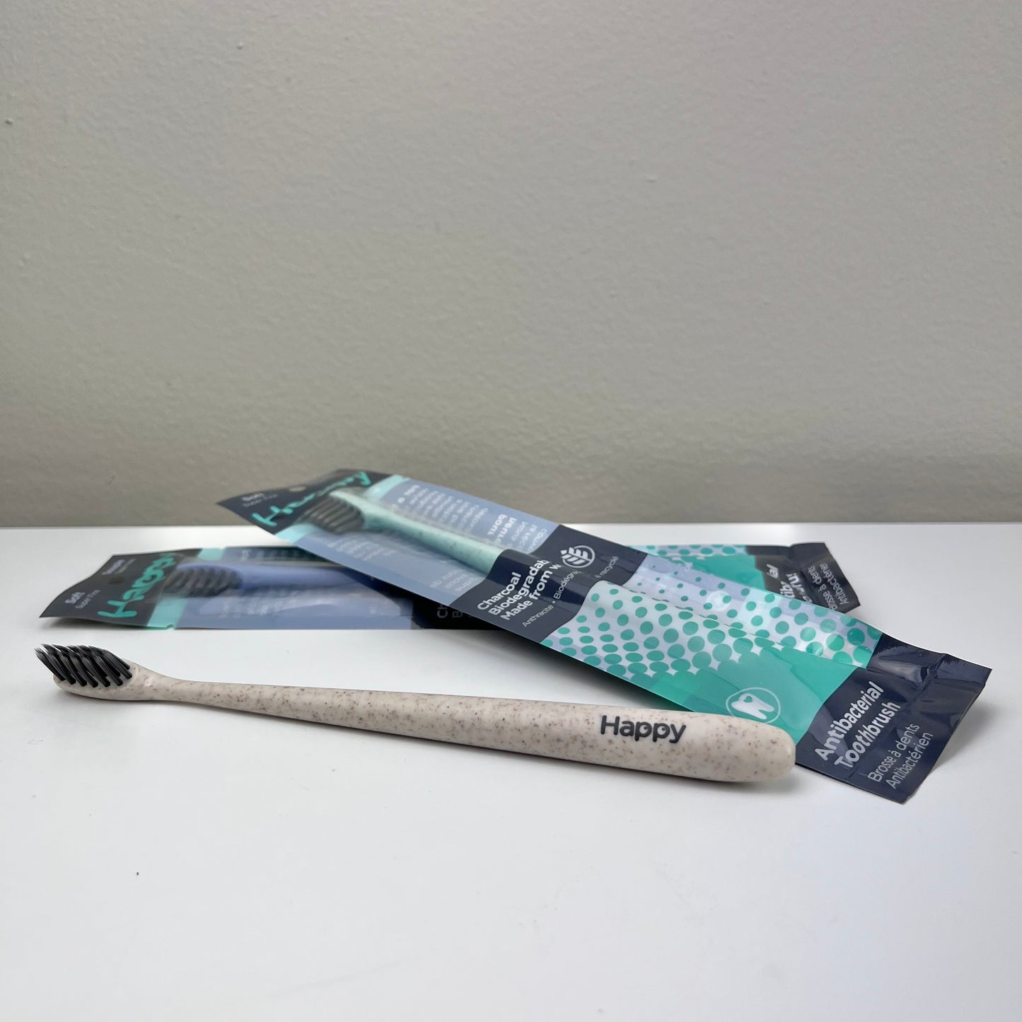 HAPPY Biodegradable Charcoal Toothbrush – 1 unit