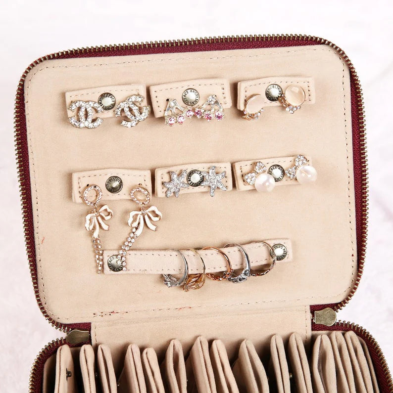 Customized Medium Jewelry Organizer Box Storage Travel Case